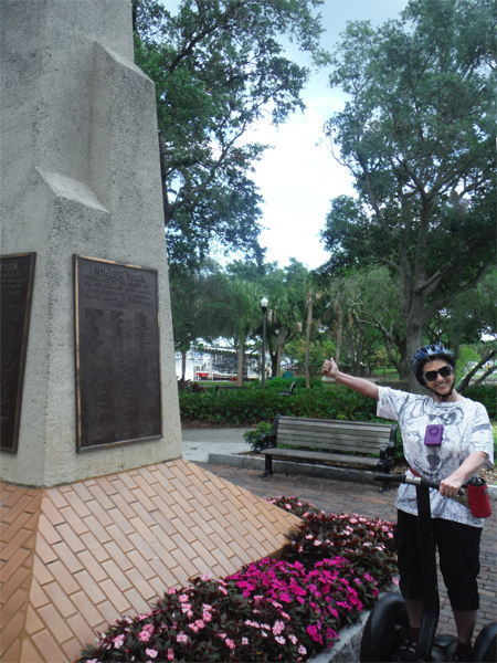 Pioneer Park Monumen and Karen Duquette